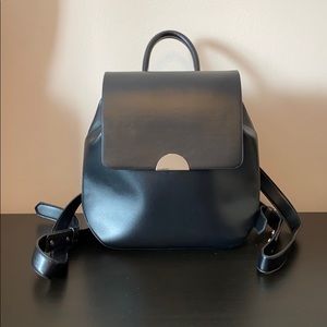 Faux leather backpack